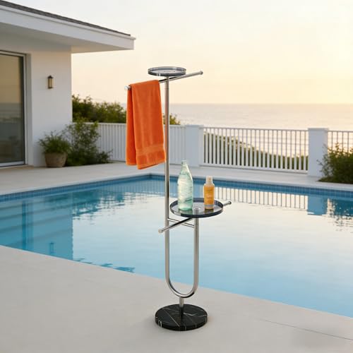 Premium Stainless Steel Towel Rack with Marble Base