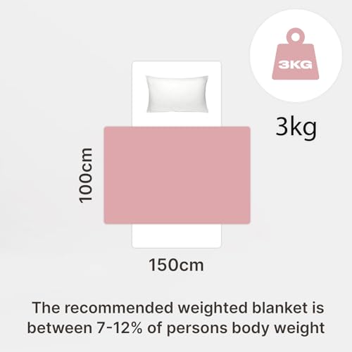 OHS Weighted Blanket Teddy Fleece 3kg Unicorn Pink, Valentines Gifts for Her Calming Stress Insomnia Anxiety Relief for Adults, Single - 100 x 150cm - (Disclaimer Only suitable for age 3+ years) - Image 6