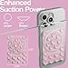 SEMBO UniSuction Lite Phone Sticky Grip [Compatible with MagSafe Wireless Charging] Hands-Free, Phone Adhesive Mount Holder for Selfies and Videos - iPhone and Android Compatible (Pink)