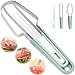 Produktbild ALFFREUDE Melonenschneider 3-in-1 Wassermelonen Schneider Obstschneider aus Edelstahl Tragbar Melonenmesser Obstgabeln Schneidemesser für Wassermelone Papaya Kantalupe Drachenfrucht (Grün)