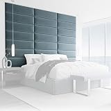 VANT Upholstered Headboards - Accent Wall Panels - Velvet Antique Blue - Queen/Full - Set of 4 Panel