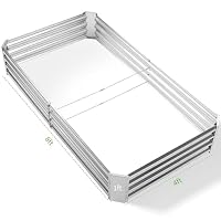 Land Guard 3 Pack 8×4×1ft Galvanized Metal Raised Garden Bed, Metal Planter Kit Box Outdoor for Deep-Rooted Vegetables, Flowers, Green and Herbs, Silver — image 2