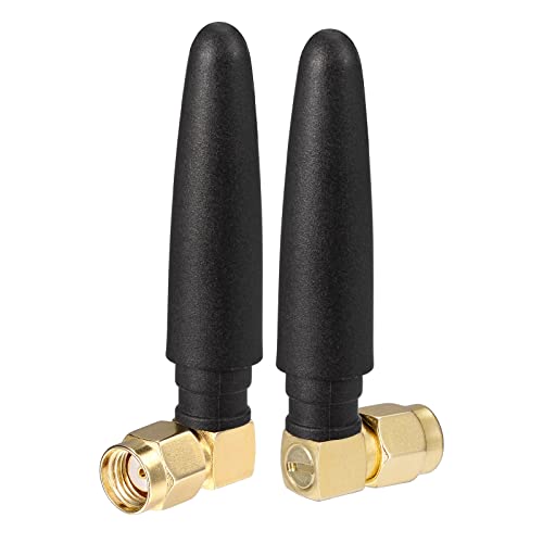 Eightwood Compact Wifi Antenna 2.4Ghz 5Ghz Dual Band Rp-Sma Bluetooth Antennae Right Angle (2-Pack) For Pc Computer Network Card Wireless Router Security Camera #TOP4