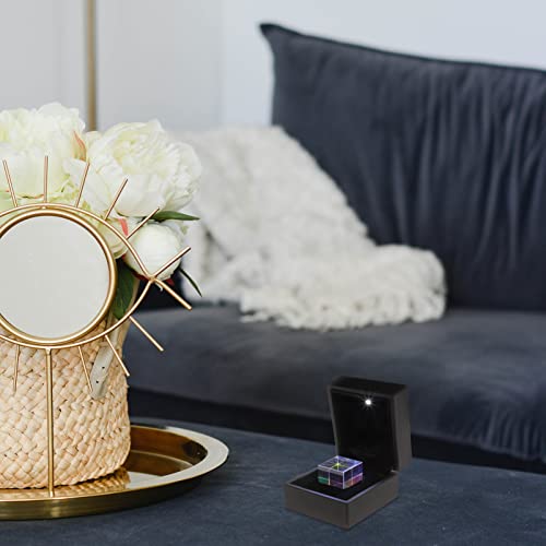 UKCOCO Würfel aus optischem Glas, Prisma mit Box, Maße 2,3 x 2,3 x 2,3 cm, für Lehrzwecke oder zur Dekoration