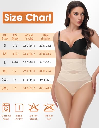 Yeblues Tummy Control Thong Shapewear For Women Seamless High Waisted Thong Panties Body Shaper Underwear thumb #1