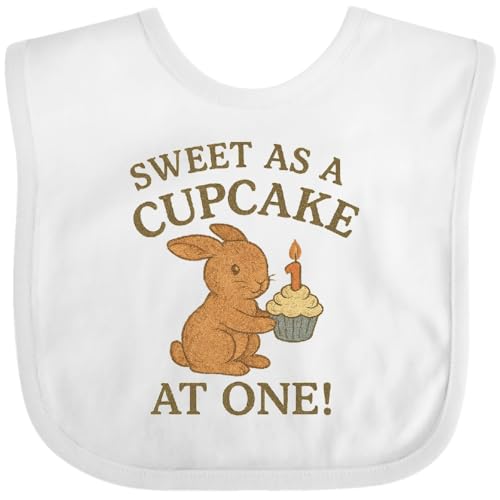 inktastic Sweet As a Cupcake Bunny First Birthday Baby Bib