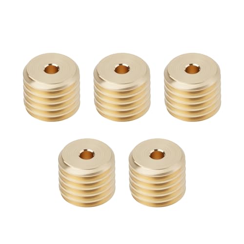 Micro Traders 5Pcs Worm Gear M0.3 Brass Gear W0.3-6.35-5.5 for Miniature Motors, Compatible with Micromotor.EU Precision Model Applications