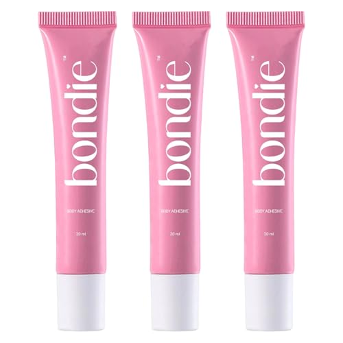 Image of Liquid Body Adhesive for Clothes - Fashion Tape Alternative for Low-Cut Styles, Strapless Dresses and Work Blouses - Clothing Glue that Holds All Day (3 Pack)
