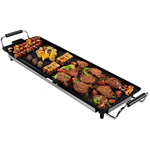 MAISON HUIS Plaque de cuisson avec revêtement anti-adhésif facile à nettoyer - Avec câble d'alimentation de 1,1 m - 2000 W - Noir Cover