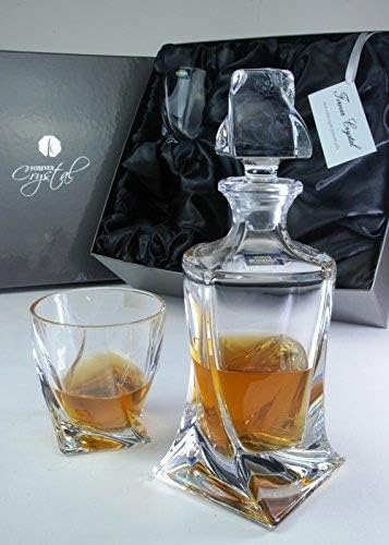 Engraved 3-Piece Spirit Decanter Set in Forever Crystal Satin-Lined Presentation Box