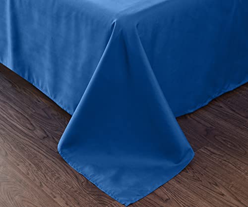 New Flat Sheet - Soft, Breathable Bedding - Fade & Shrink Resistant, Easy Care, Durable & and Tear Resistant - Top Bed Sheet Only (Royal Blue, Full)