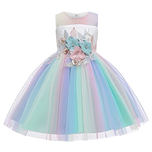 Beauty Pageant Dress Girl Sleeveless Size 10 Knee Party Wedding Prom Bridesmaid Dresses for Wedding Girls Tutu Formal Tulle Ball Gown Teen Big Girl Age of 8 Sequins Teen Sundress 7-16 (Green 150)