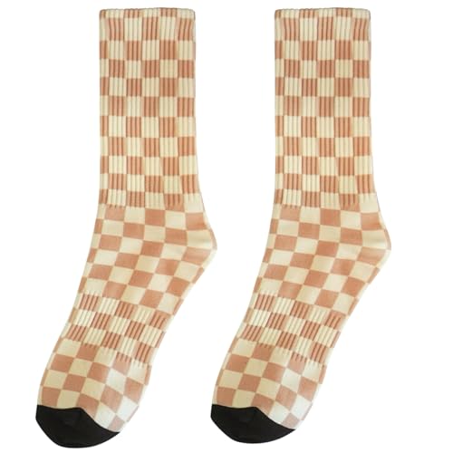Image of Checkered Socks, Cute Socks for Women for Travel, Running, Daily
