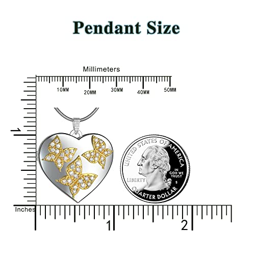 Fanery Sue Butterfly Locket Necklace With Picture Inside, Forever In My Heart Locket That Holds 2 Photos Personalized Heart Lockets Pendant Jewelry Memorial Necklace For Women Girls #TOP3