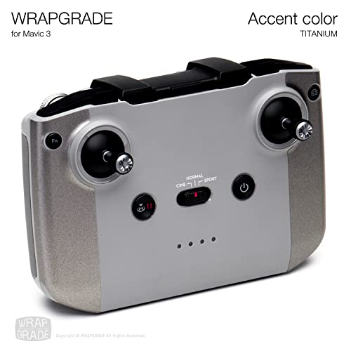 Image of WRAPGRADE Partial Skin Stickers for DJI Mavic 3 / Mavic 3 Classic Accent Color (Titanium)