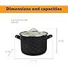 Granite Ware 5-Piece Bicolour Cookware Set, Enameled Steel with Glass Lid, Speckled Black & Cream, Oven Safe to 935F
