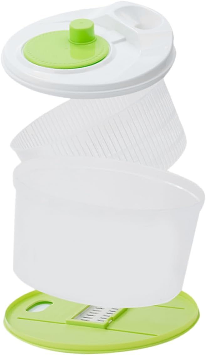VOSAREA Fruit Salad Dehydrator Vegetable Dryer Spinner Slicer Salad Slicer Vegetable Washer White