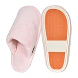 Luxvara Chaussons Antidérapant Femme Pantoufles Confortable Pelucheuses Chauds Bout Fermés Accueil Chaussures Hiver Chaussures pour la Maison Slippers Pour Intérieur/extérieur, Rose, 38 39 EU