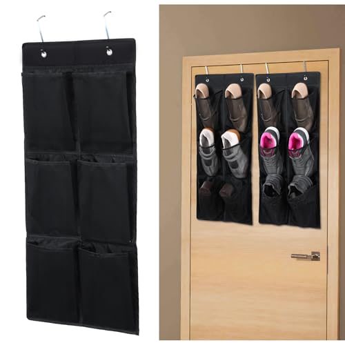 GOMAJI Over the Door/Wall Shoe Organizer, 2 Pack, Narrow, Hanging Shoe Rack for Closet, Bathroom...