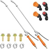 2Pcs All Metal Sprayer Wand with 3 Types of Nozzles, Fan Nozzle Replacement Sprayer Wand, Stainless Steel Sprayer...