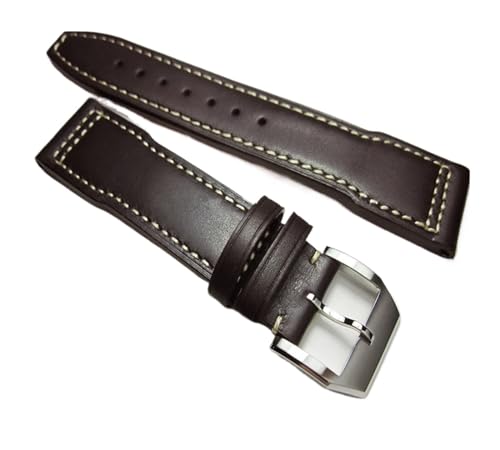 Bande de montre en cuir de veau pour homme dimensions 20 mm et 22 mm couleur brun foncé