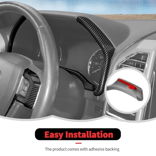 Image of RT-TCZ Dashboard Panel Cover Interior Trim Kit Decoration Interior Accessories for Ford F150 2015-2020 (Black Carbon Fiber)