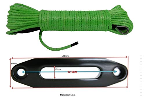 Cuerda de cabrestante verde de 5mm y guía Fairlead negra para ATV 3