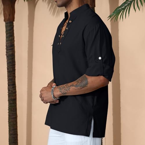 Image of CTU Men's Cotton Shirt Pirate Shirt Medieval Viking Renaissance Costume