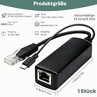 Gigabit Type C PoE Splitter 5V 3A, PoE Splitter Adapter nach IEEE 802.3af – Ansicht 2