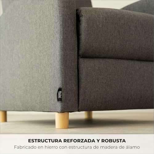 Miniatura 5 de Zz Don Descanso - Sillon Relax Reclinable Tela Verona 63x74x105cm . Sillón Reclinable Compacto Con Reposapiés, Apertura Push, 2 Posiciones Y Posición Cero, Butaca Reclinable Hasta 160 Gris Marengo