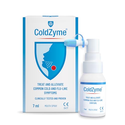 ColdZyme Mouth & Throat Spray | Reduces a Cold by up to 4.5 Days | Deactivates Viruses | Use at First Signs (Scratchy Throat Runny Nose Malaise Headache Coughing) | Menthol Flavour 7 ml