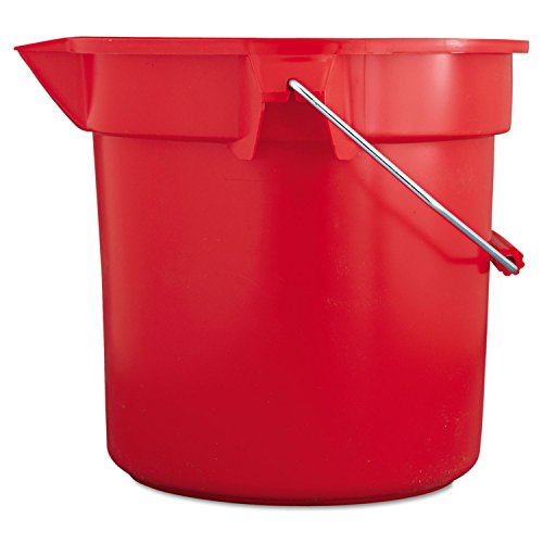 Image of Rubbermaid Commercial Products BRUTE 3.5 Gallon Round Bucket Red Heavy-Duty Construction for Professional /Janitorial Cleaners