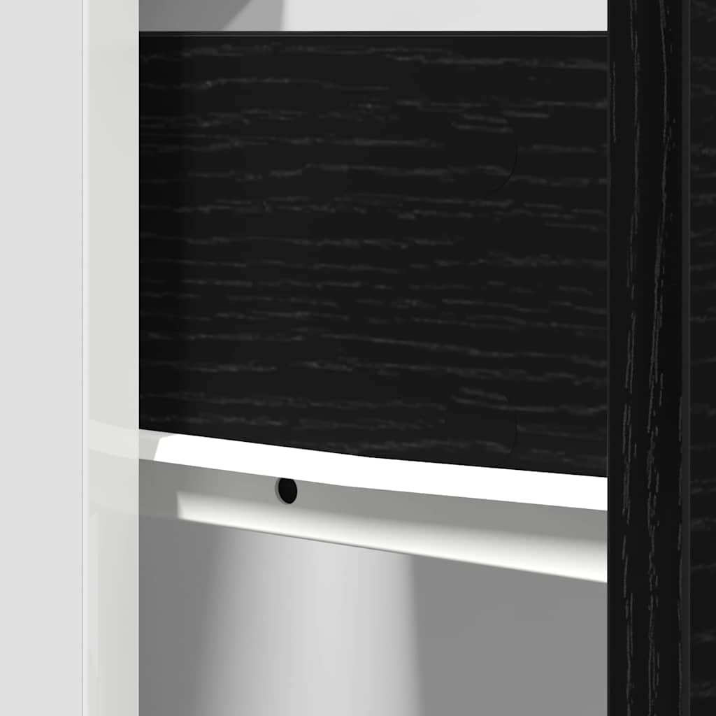 vidaXL Cajón Inferior del Armario Riga Roble Negro 40 x 46 x 81,5 cm, Amplio Espacio, Muebles de Cocina Modernos, Utilidad Duradera, diseño Rectangular, soluciones Inteligentes para organización