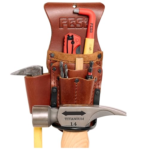 FESA Hammer Holder for Belt, Leather Tool Pouch, Pliers Holster Handcrafted