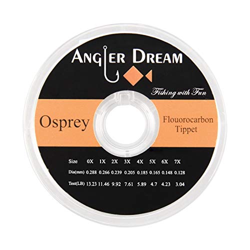 Anglerdream Fluorocarbon Tippet Fly Line 2 3 4 5 6X Fly Fishing Tippet Line With Tippet Holder 50M/55Yds #TOP2