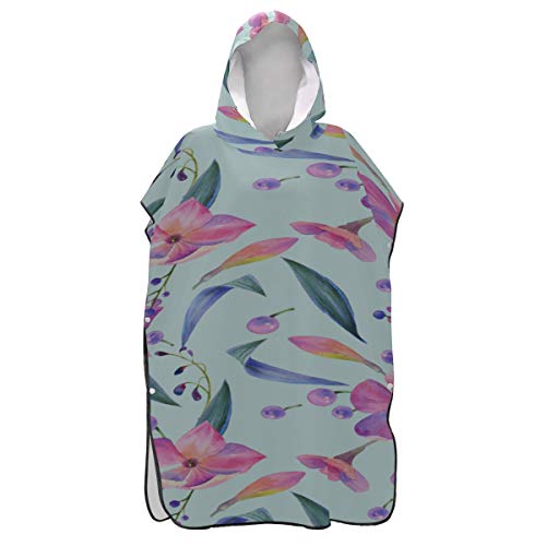 Preisvergleich Produktbild Retrospring Romantische Blume Calamus Handtuch Poncho Für Frauen Schwimmen Poncho Handtuch Badetuch Poncho Frauen Zum Surfen Schwimmen Baden One Size Fit All