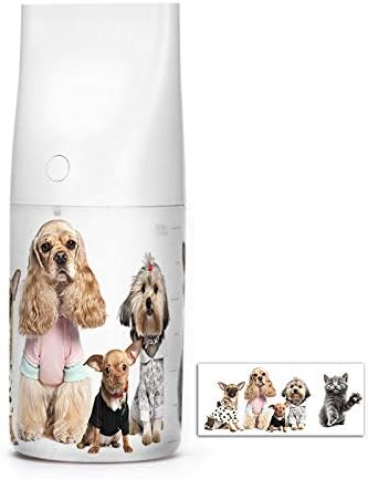 NP USB Charging Night Light Function Air Humidifier Aromatherapy 3D Embossed Humidifier for Car Desktop - White (Color : Deer)