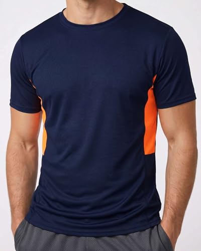 Image of Real Essentials 5 Pack: Men's Mesh Performance Quick Dry Tech Stretch Ultra-Soft Breathable Short Sleeve Crew Active T-Shirt | Available In Big & Tall, Moisture Wicking, Quick Dry, Cooling, Summer, Casual, Basketball, Tennis, Hiking, Yoga, Tops