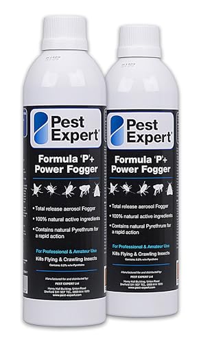 Pest Expert Cluster Fly Killer XL Power Fogger 2 x 530ml- Formula P+ Fly Fumigator (HSE approved and tested professional strength product)