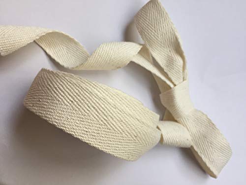 Cotton Fabric Twill Tape Herringbone Tape 1" Inch X 5 Yards Cotton Strap Webbing Off White Beige Ribbon For Sewing Binding Diy Gift Wrapping Luggage Belt Strapping. #TOP2