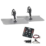 SupplyMount 15109-103 - Aftermarket Replacement Lenco 12 Inch X 12 Inch Standard Trim Tab Kit with LED Integrated Switch Kit 12v Compatible with Lenco Marine