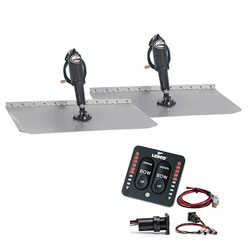 SupplyMount 15109-103 - Aftermarket Replacement Lenco 12 Inch X 12 Inch Standard Trim Tab Kit with LED Integrated Switch Kit 12v Compatible with Lenco Marine