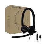 Logitech H570e USB Headset with Microphone for PC and Mac, USB-C Wired Headset with Stereo Sound, Noise-Canceling Mics and Inline Controls, Certified for Microsoft Teams, Black