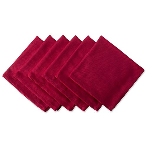 DII Variegated Tabletop Collection, Napkin Set, 20x20, Tango Red, 6 Piece
