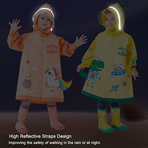 Image of Toddler Raincoat for Boys Girls Rain Poncho Waterpoof Kids Rain Jacket 3D Cartoon Hoodie Kids Rainwear M Size 3-4 Years
