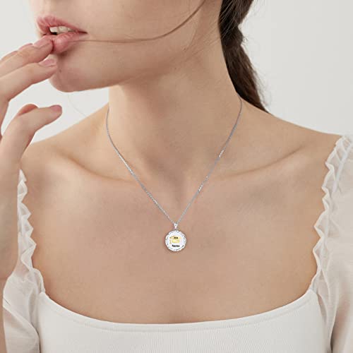 Jizihaiyi 925 Sterling Silver Personalized Graduation Necklace Customized Graduation Cap Pendant Necklace Custom Name Necklace College Jewelry Birthday Mothers Day Gifts For Women Mom Friends #TOP3