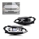 CNZBEHP LED Headlights Compatible With VW Golf MK7.5 TDI Variant Halogen 2017-2020 [not Fit GTI/GTD/Rline/MK7] Front Lamps Assembly