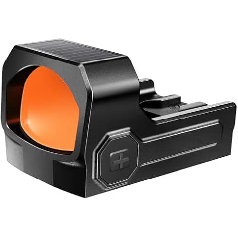 Red Dot Sight- AZV 1x28mm 3 MOA Open Red Dot Optics w 10 Brightness Setting for Pistols, Durable Shake-Awake Solar Failsafe Parallax-Free Aluminum Sight for Handgun Cover
