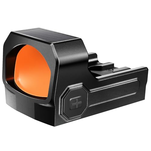 Red Dot Sight- AZV 1x28mm 3 MOA Open Red Dot Optics w 10 Brightness Setting for Pistols, Durable Shake-Awake Solar Failsafe Parallax-Free Aluminum Sight for Handgun
