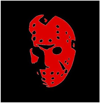 Hockey Jason Friday 13th Decal Die Cut 6 Inches (Red)